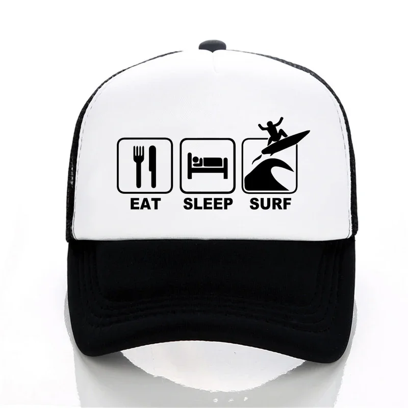 

Eat Sleep Surf hat outdoor motion hat summer Surf sun cap Men women Fashion Mesh breathable trucker Hat