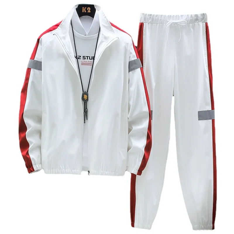 Spring Autumn Men Sportswear Set Tracksuit Hip Hop Jacket + Pants Male Casual Streetwear Track Suits