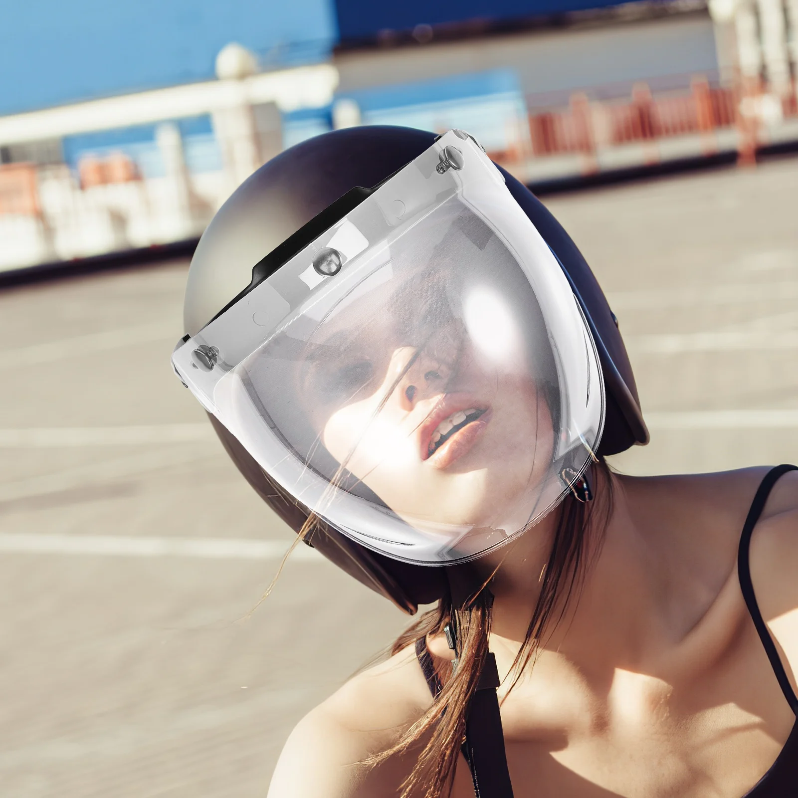 

Motorcycle Visor PC Material Protective Lenses for Cycling Sun Rain Shield Replacement Outdoor Bike Durability