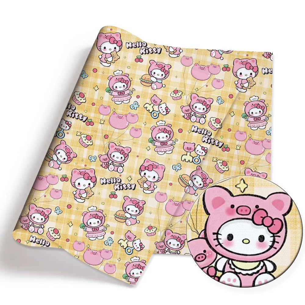 Hello Kitty 140x50CM Cartoon Polyester cotton fabric Patchwork Tissue Kid Home Textile Sewing Doll Dress Curtain cotton Fabric