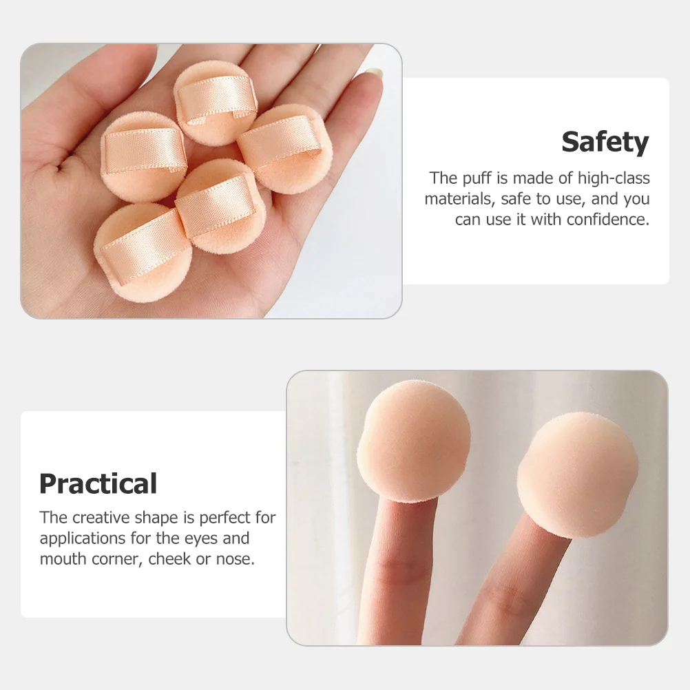 

5pcs Mini Flocking Makeup Portable Facial Powder Pads For Foundation Loose Powder Setting Under Eye Blender Tools