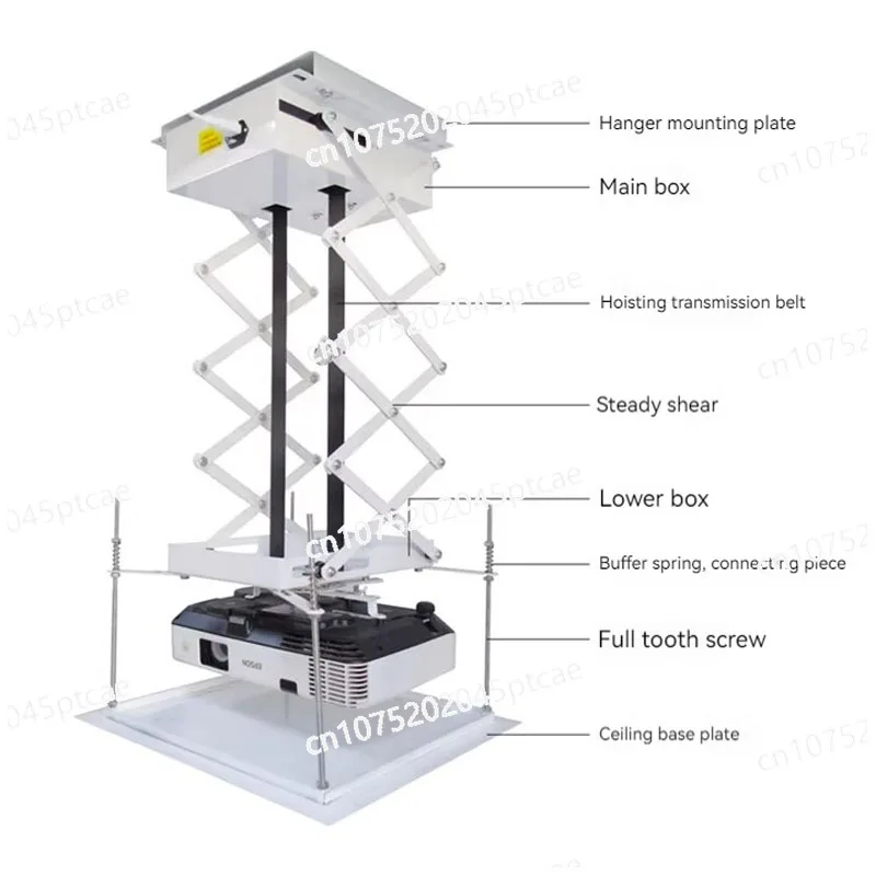 Motorized Scissor Projector Lift Projector Bracket Ceiling Projector Lift with Remote Control for Cinema/Church Hall 100CM