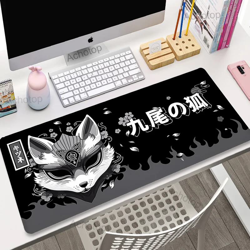 Pink Fox Large Gaming Mousepad XXL Gamer Mouse Pad 900x400 Office Long Table Accessories Mouse Mat Kawaii Desk Mat For Bedroom