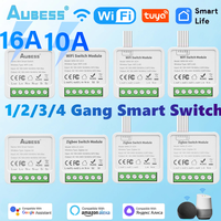 Tuya Zigbee WIFI 1/2/3/4 Gang Smart Switch Module 2 Way Control DIY Breaker Smart home Work with Alexa Google Home Yandex alice