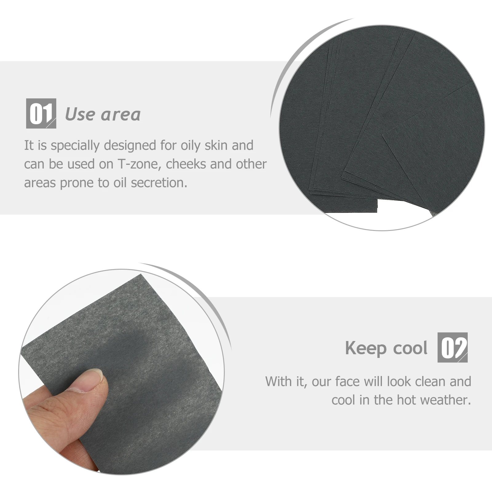 

2set Bamboo Charcoal Pads Cleaning Paper Face Blotting Control Tissue Cleaning Gym Home Oil Absorbing Tool Car Office Use