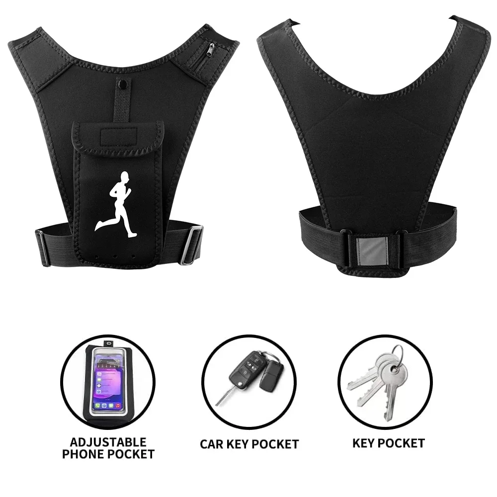 XQQMXX 1Pcs Running Vest Phone Holder for Men Women, Cell Phone & Key Pouch, Hydration Vest Train Free Workout Gear -Lightweight