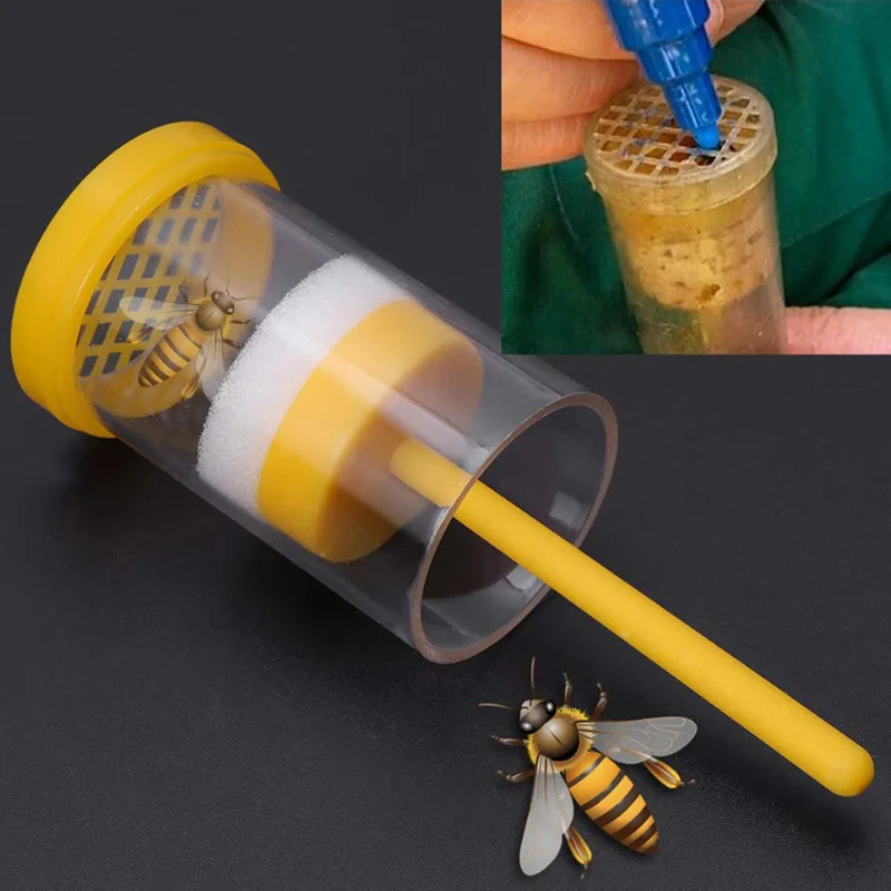 Plunger Beekeeper Yellow Catcher Tool Bee Beekeeping Supplies Bee-friendly Queen Bee Marker Bottle Beekeeping Supplies Frames