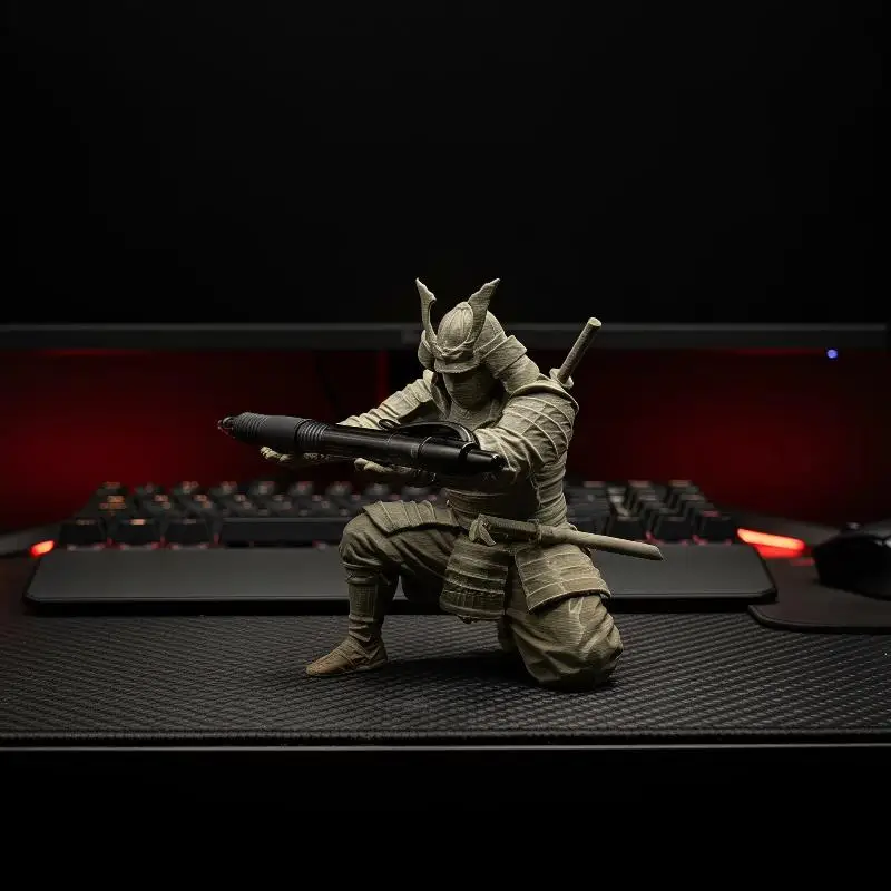 @*Samurai Pen Holder Japanese Warrior Themed 3D Printed Stationery Organizer Unique Pencil Rack for Teen Students Gift