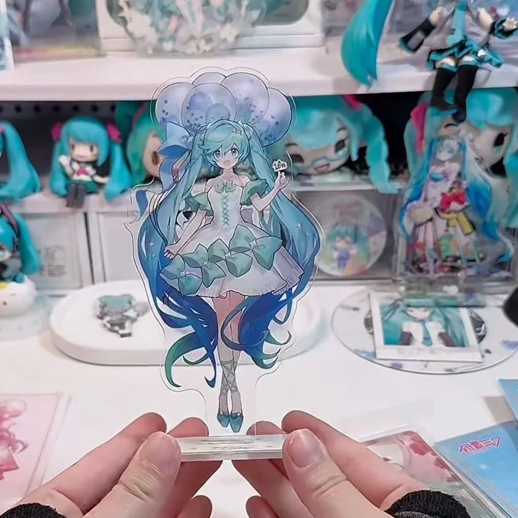 

New Anime Hatsune Miku Standing posture Acrylic plaque model bracket desktop ornament Anime peripherals Gift