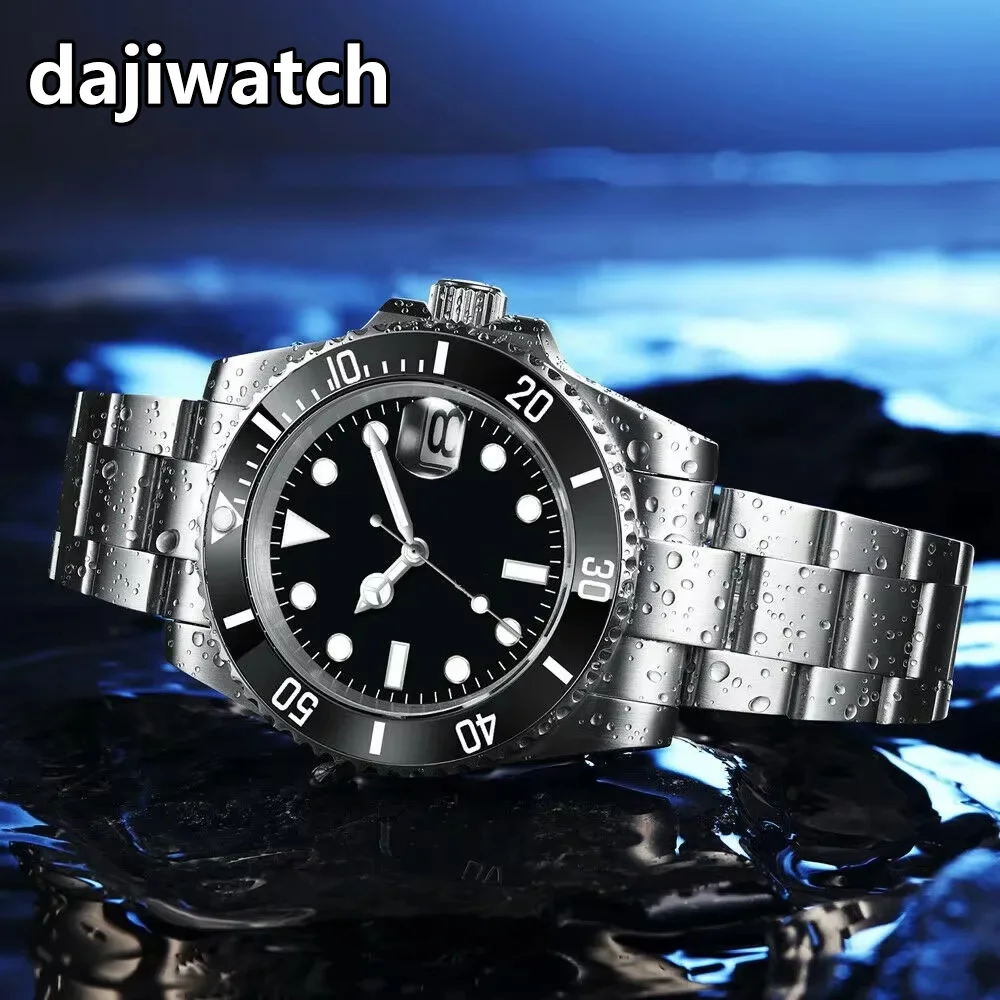 DIY Custom 40mm Sapphire Glass NH35 / ST2130 Automatic Mechanical Luminous Men's Watch Sterile Dial Ceramic Bezel