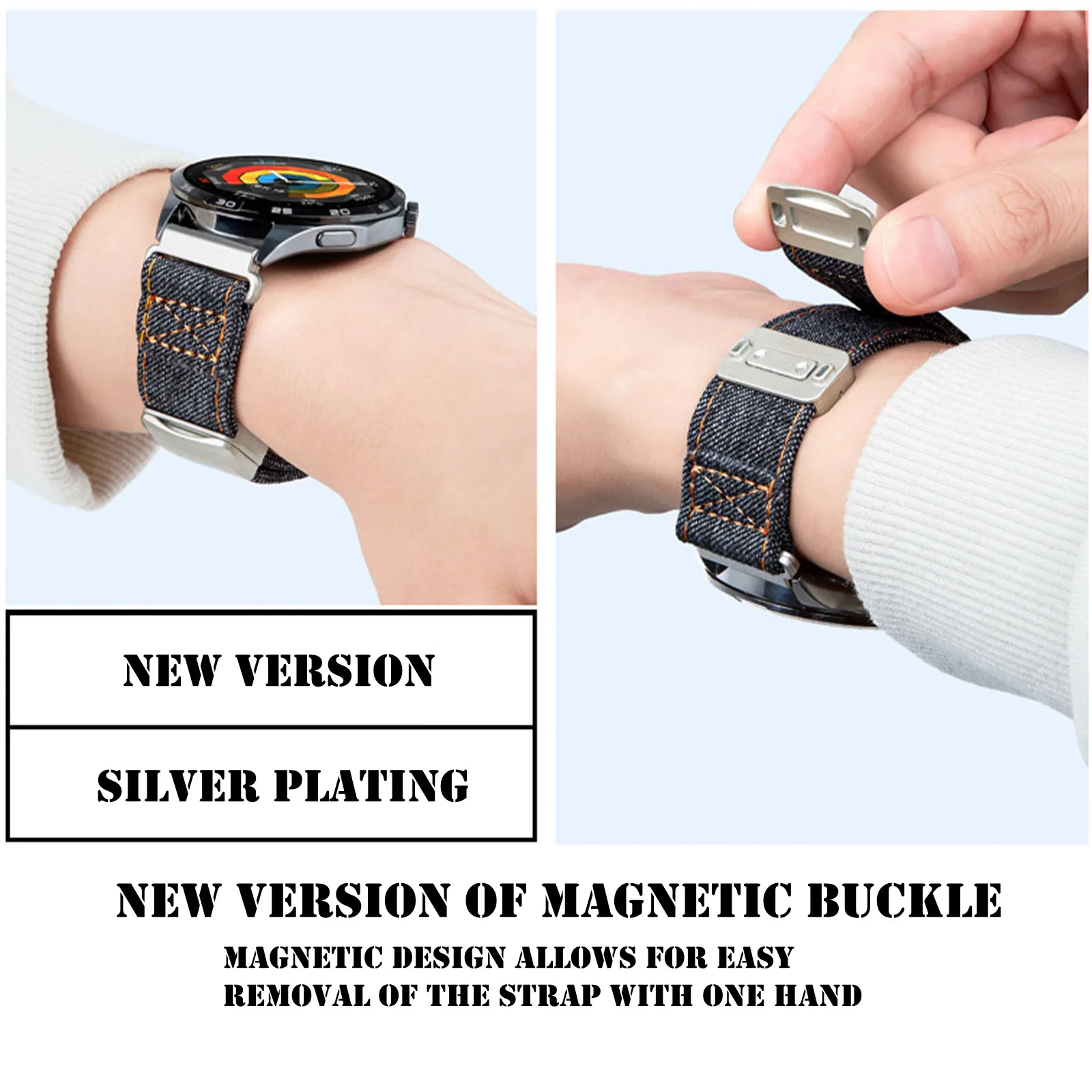 أربطة مغناطيسية لفرقة COROS PACE 2/APEX 2/APEX مقاس 42 مم، حزام قماشي مغناطيسي ناعم وخفيف الوزن