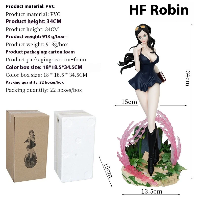 34cm Sailing King Anime Figurine Model Pirate Humter Fan Female Resonance Series Robin Hf Statue Figurine Model