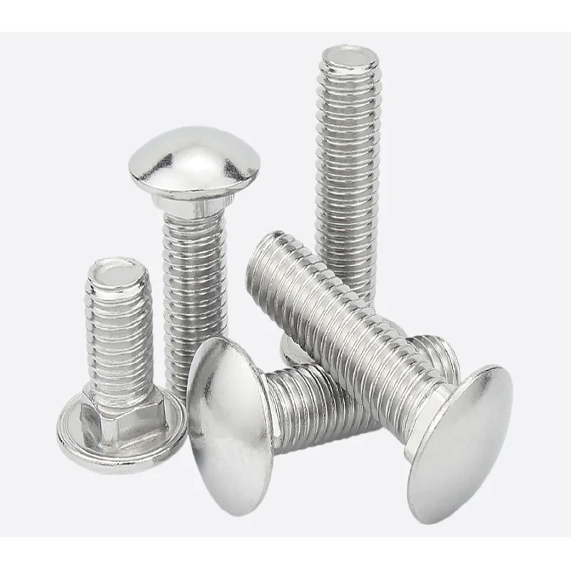 1/2/5pc M6~M12 Steel GB12 DIN603 Truss Round Head Square Neck Carriage Screw Coach Bolt for Shelf Desk