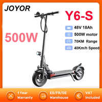 JOYOR Y6S Adult Electric Scooter 500W Motor 48V18AH Lithium Battery Maximum Endurance 70Km 10-inch Tire LCD Display Escooter