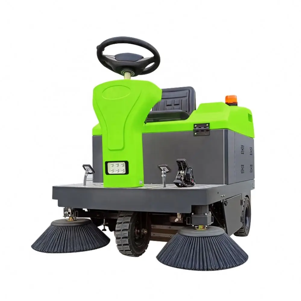 Road Floor Driving Electric Street Sweeper Machine Dry And Water Sweeping Equipment Fully Enclosed