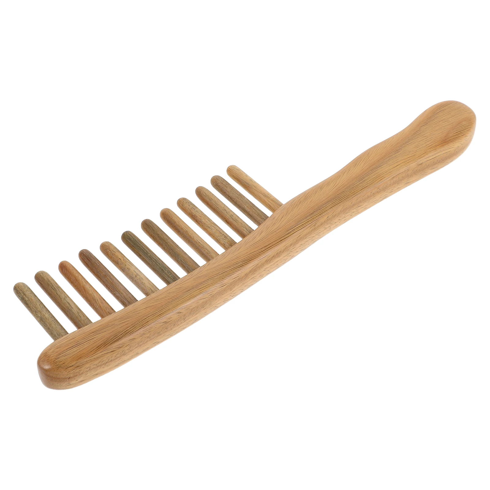 

Green Sandalwood Comb Solid Wood Wide Tooth Hair Comb For Women Men Anti-Static Scalp Massage Detangling Tool Carved Wood