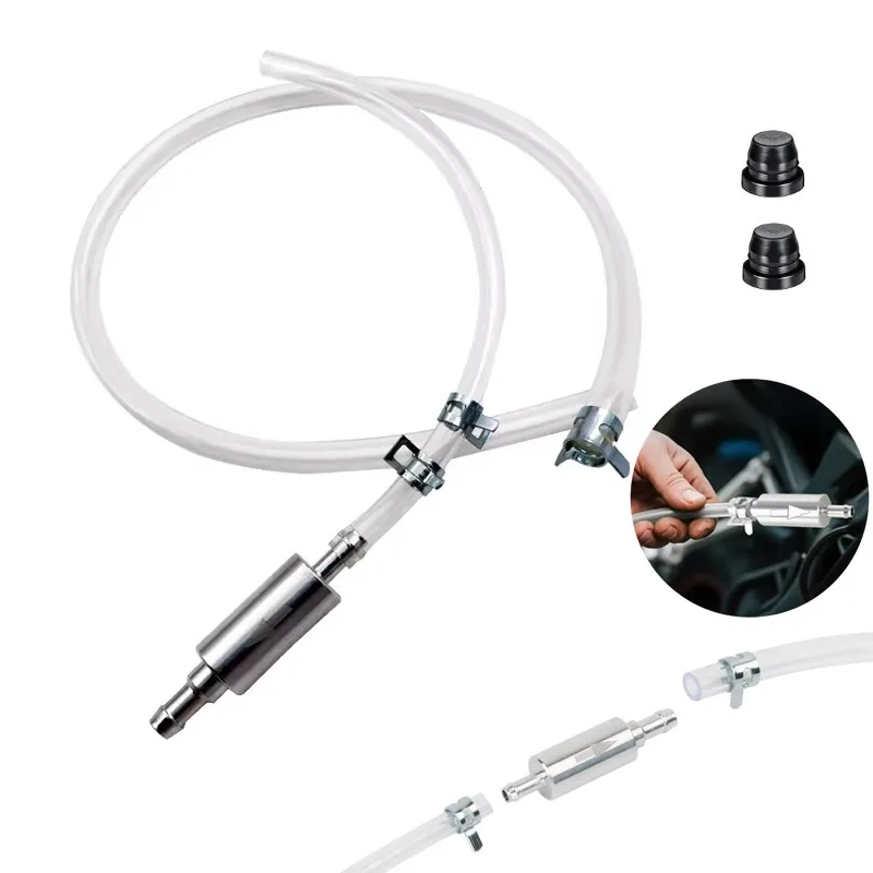 1Pc One-Way Car Oil Brake Clutch Pipe Kit Universal Non-Return Check Valve Fluid Bleeder Hose with Cap For Vehicle Motorcycle