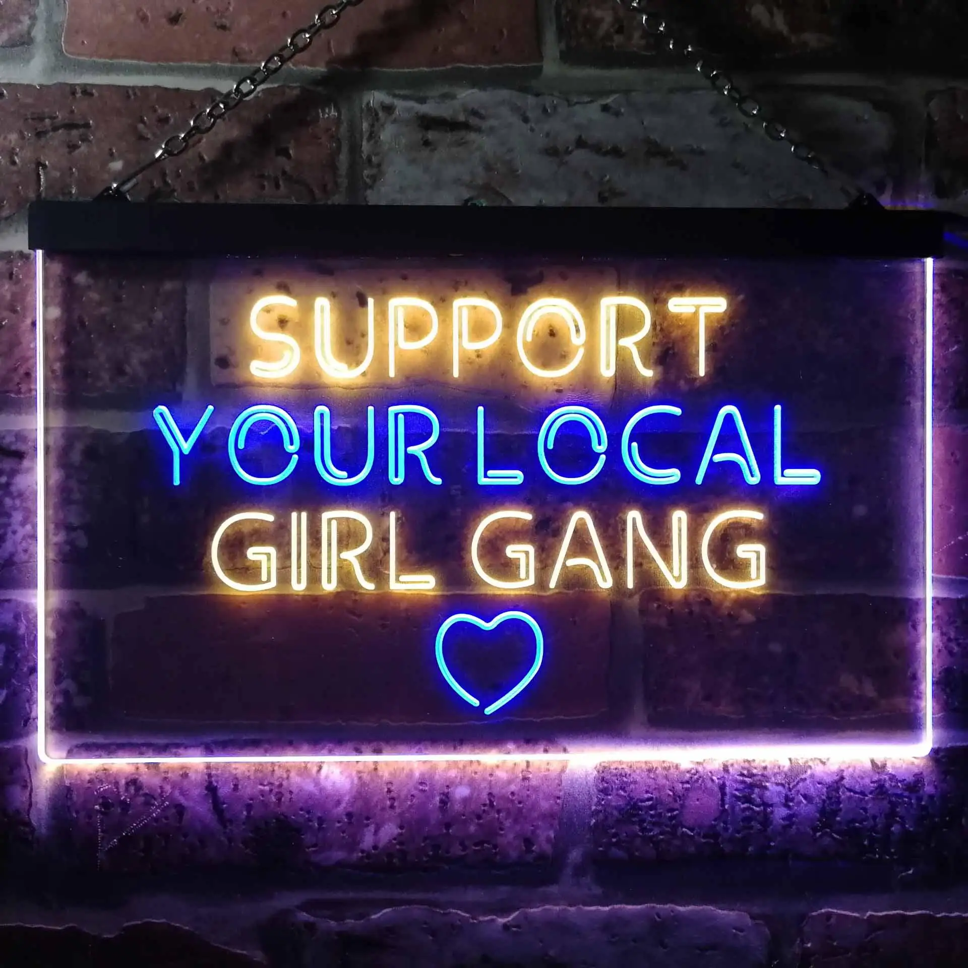 Support Your Local Girl Gang Dual Color Led Neon Sign st6-i3488