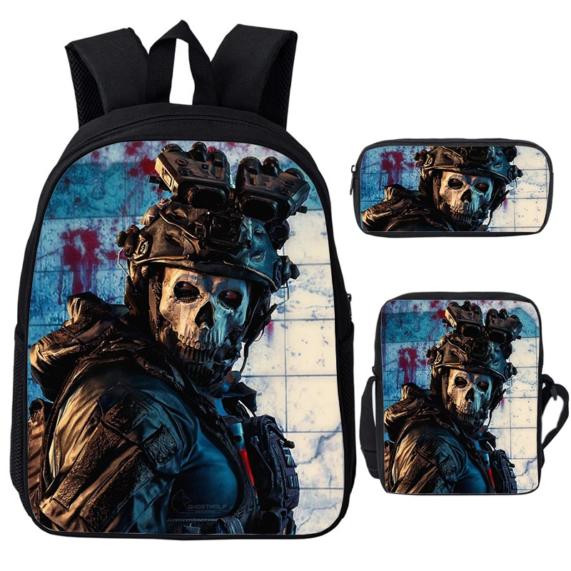 

Large Capacity Backpacks 3 PCS Call Of Duty Warzone School Bags for Boys Teenager Cool Pattern Laptop Bookbag Travel Backpack