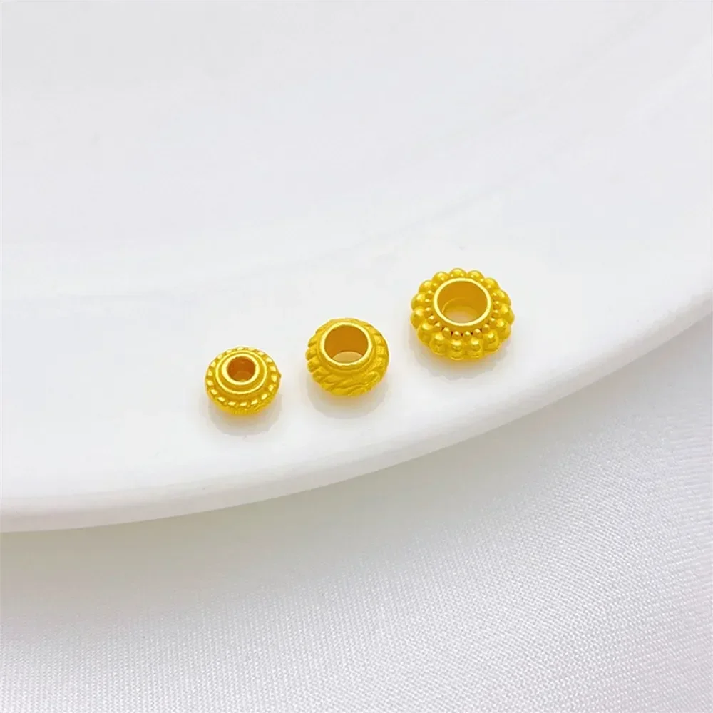 Zand Goud Vliegende Schotel Wiel Lantaarn Kraal Spacer Losse Kralen Handgemaakte DIY String Armband Ketting Sieraden Materiaal Accessoires