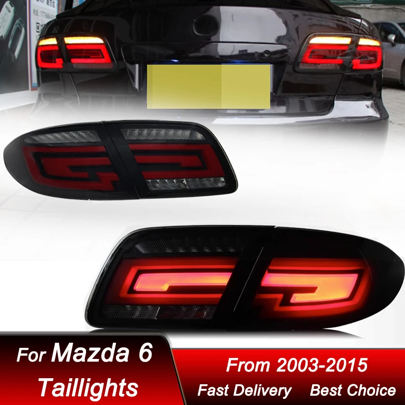 Car styling Tail Lights For Mazda 6 2003-2015 to New style full LED Tail Lamp Dynamic Turn Signal Light Tail Lamp Assembly