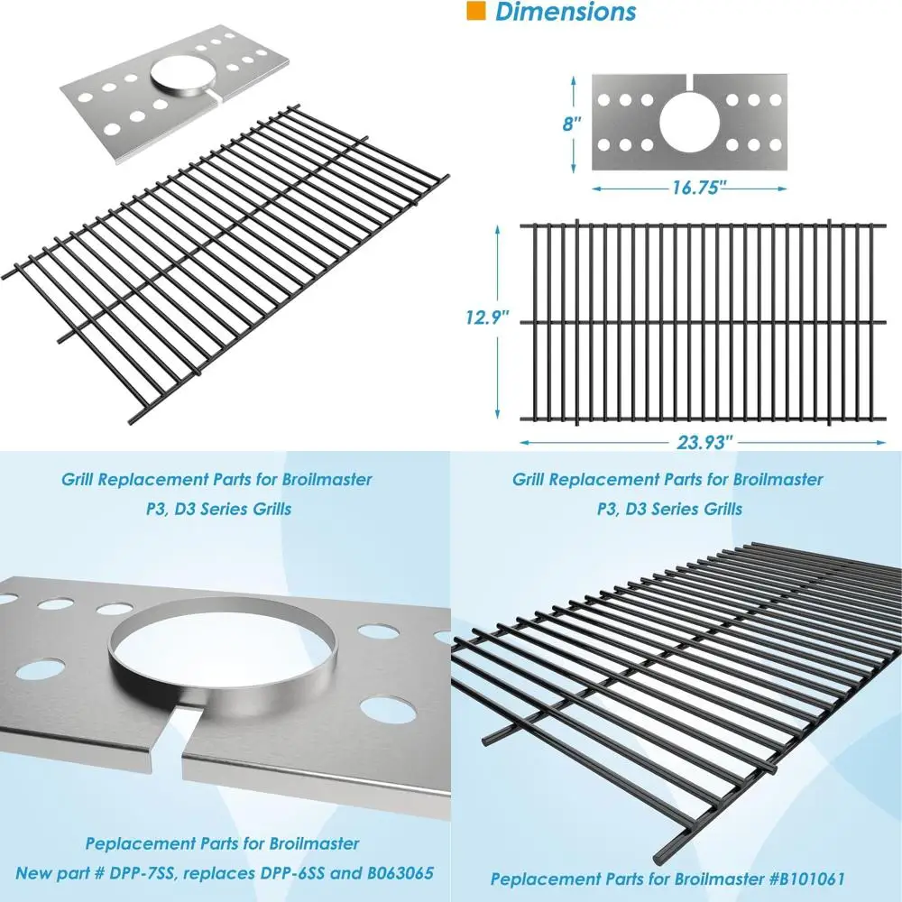 

Replacement Parts for P3, D3 Series Grills, Grill Parts DPP-6SS, DPP-7SS, B063065, B101061, Briquette Rack, Wind Shield