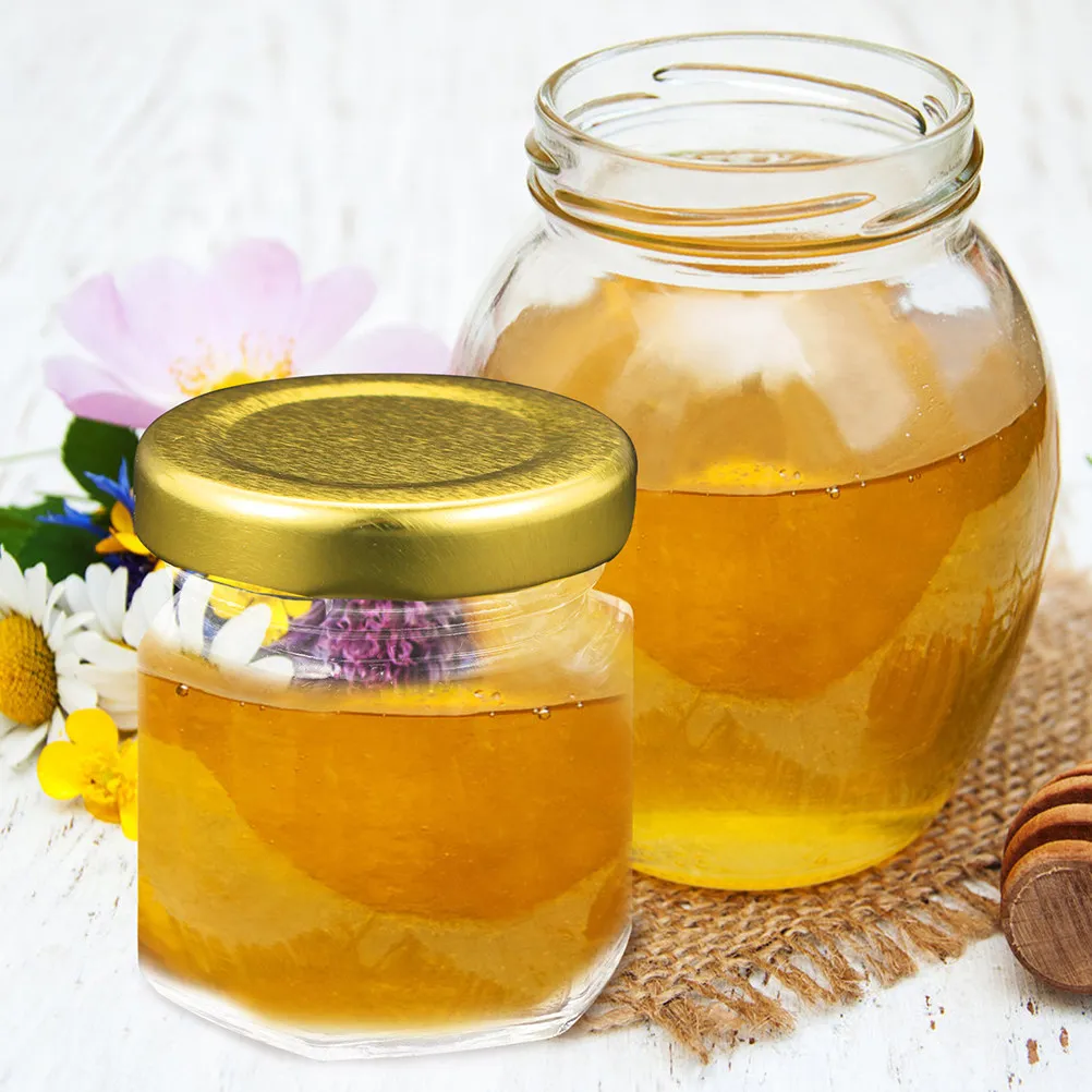6Pcs Hexagon Glass Jars Premium Storage Tanks for Kitchen Dining Room Clear Jam Honey Containers Sealed Wide Mouth Reusable