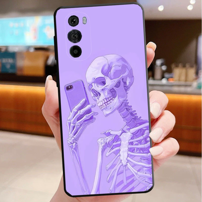 

Skeleton Art Phone Case For Motorola Edge 50 40 Pro 60 50 40 30 Ultra Neo Fusion Moto G Play G Stylus G Power G