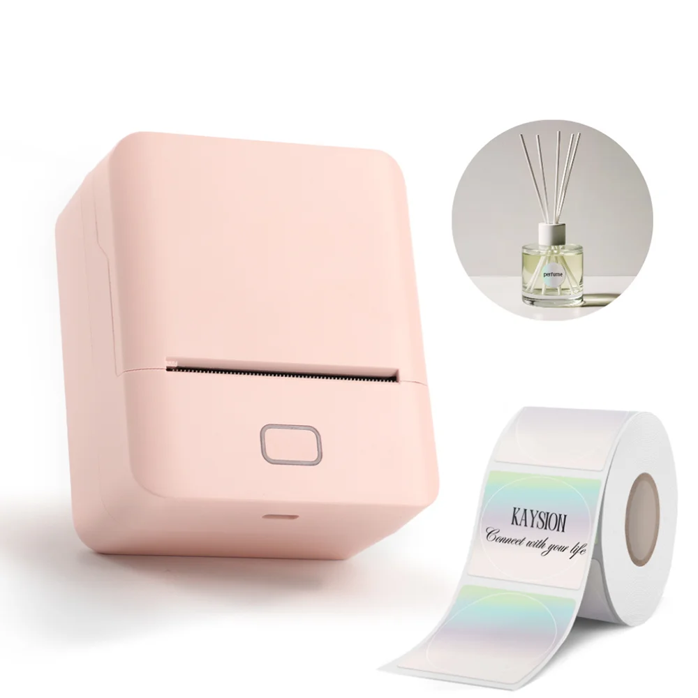 KAYSION Portable Mini Printer Self-adhesive Label Printer Sticker Marker Label Printing Machine for Clothing Jewelry Commercial