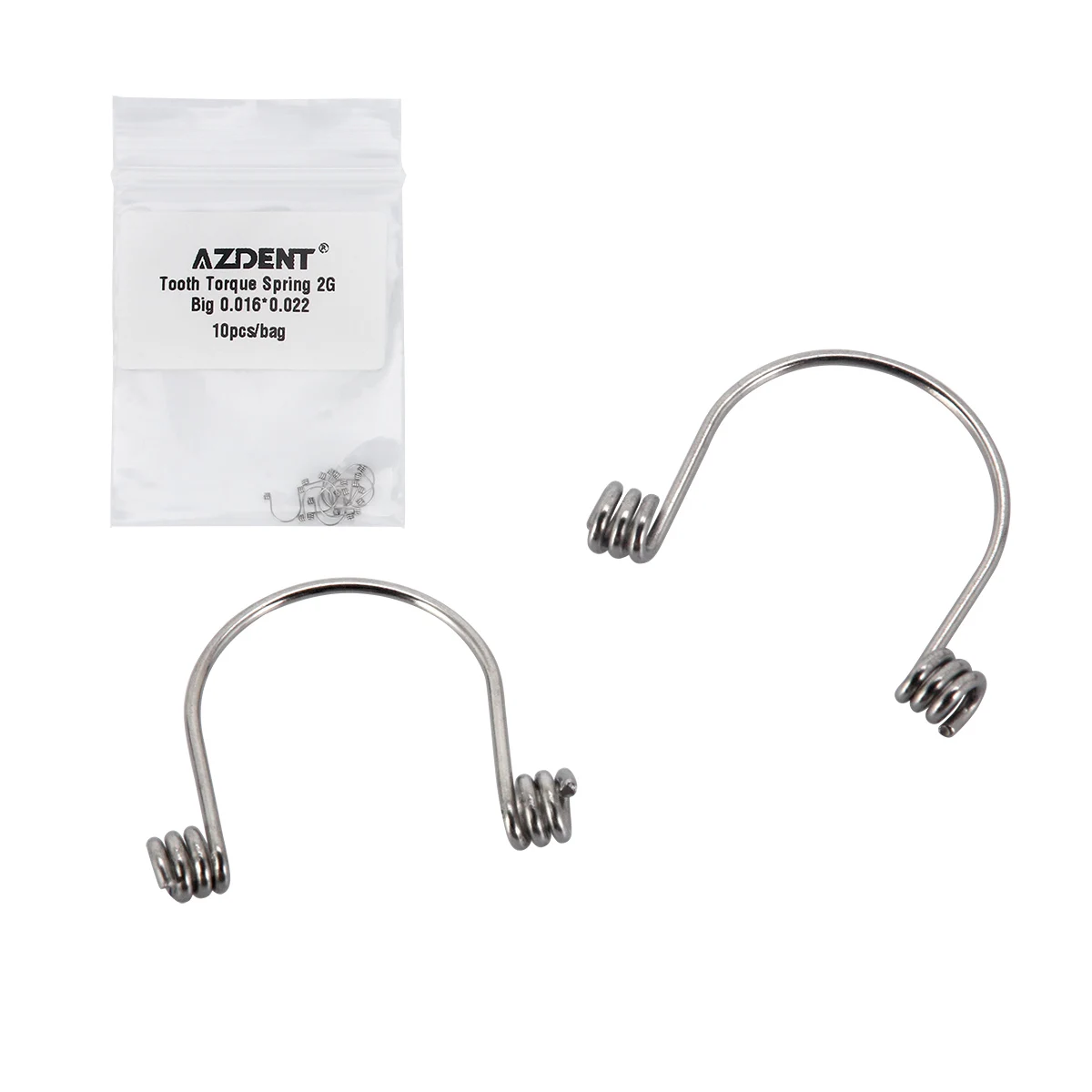 AZDENT Dental Orthodontic Anterior Teeth Torque Springs Rectangular Stainless Steel Spring For Dental Arch Wire 10Pcs/Pack