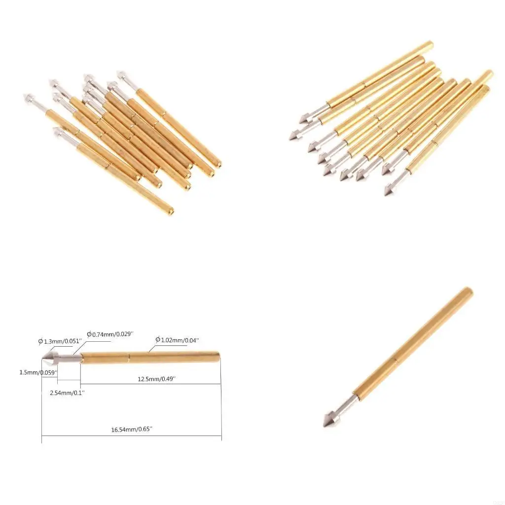 G92C P75-E2 Spring Test Probe Pogo Pin Test Tool Current Rating 3A Fitting for PCB Testing Resistance 50mΩ Dia 1.3mm 16.5mm