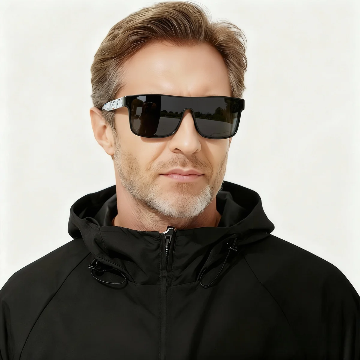 2PCS Classic Fashion Square Sunglasses - Patterned Temples, UV400 Unisex for Cycling, Running & Travel image 2