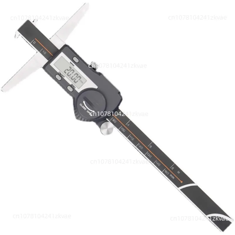 Digital Display Depth Gauge 0-150-200-300mm Double Groove Digital Display Depth Gauge with Hook Ruler