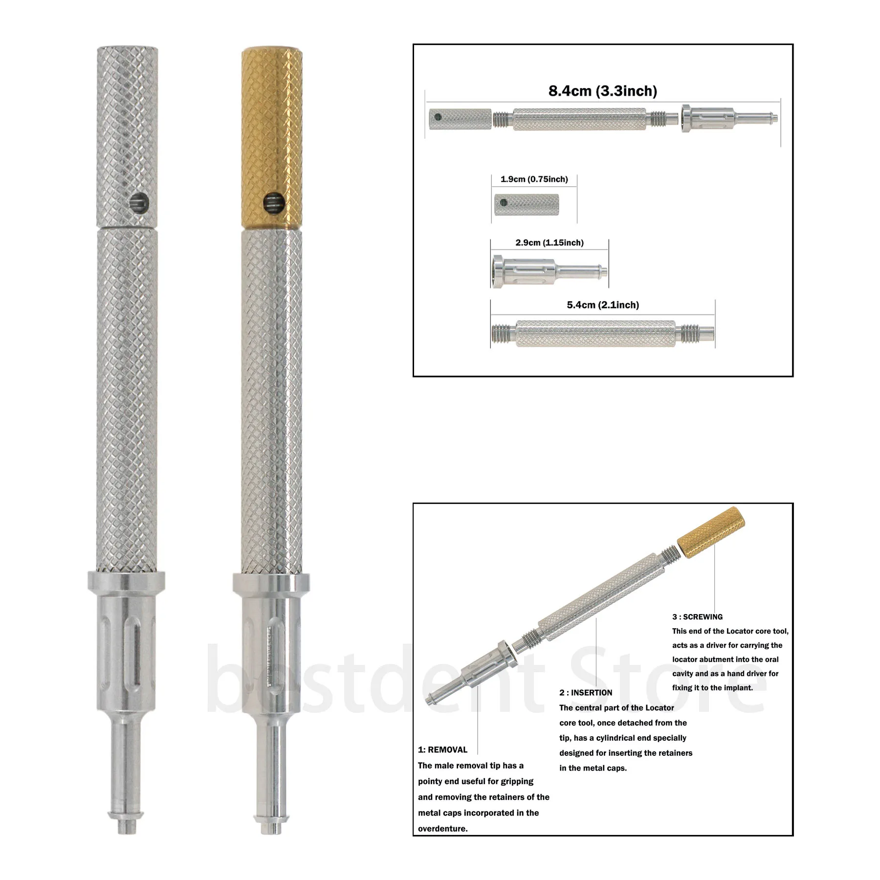 

Universal Implant Retention Caps Set Insertion Extraction Male Caps Universal Remove Core Tools