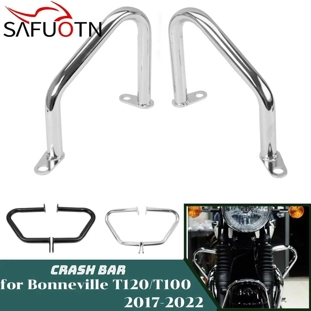 

T100 T120 Crash Bars For Triumph Bonneville Bobber Thruxton 1200 Street Twin Cup 2017-2023 Motorcycle Engine Guard Accessories
