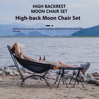 Outdoor high backrest folding moon chair portable ultra-light camping beach chair fishing stool leisure picnic lounge chair