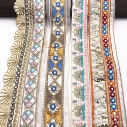 Embroidered Lace Trim Ribbons, Garment Trim, Fabric for Apparel, Clothes Accessories, Handmade Sewing, DIY Crafts, 1 Yards