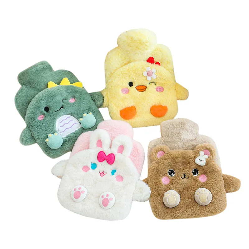 New Cartoon Rabbit Warm Bag PVC Thick Hot Water Bag Cute Plush Belly Warm Water Warm Hand Treasure