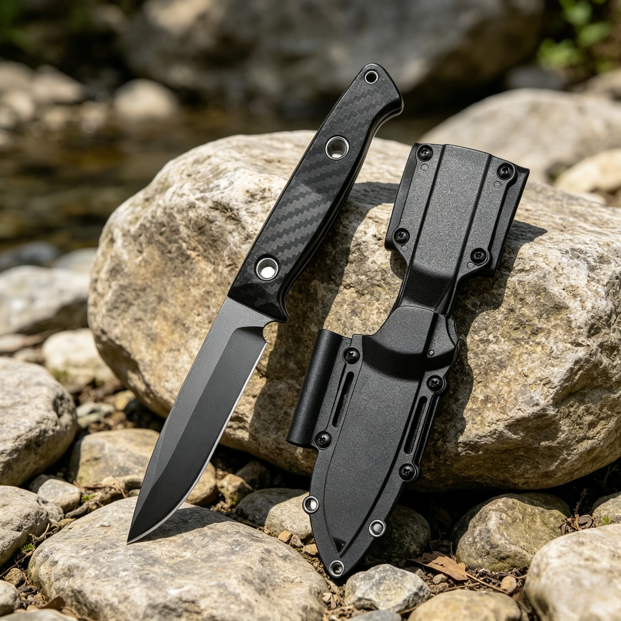 

BM 163BK Outdoor Hunting Fixed Blade Knife D2 Steel Blade Nylon Fiber Handle Camping Hiking and Fishing Multi-Tool with Sheath