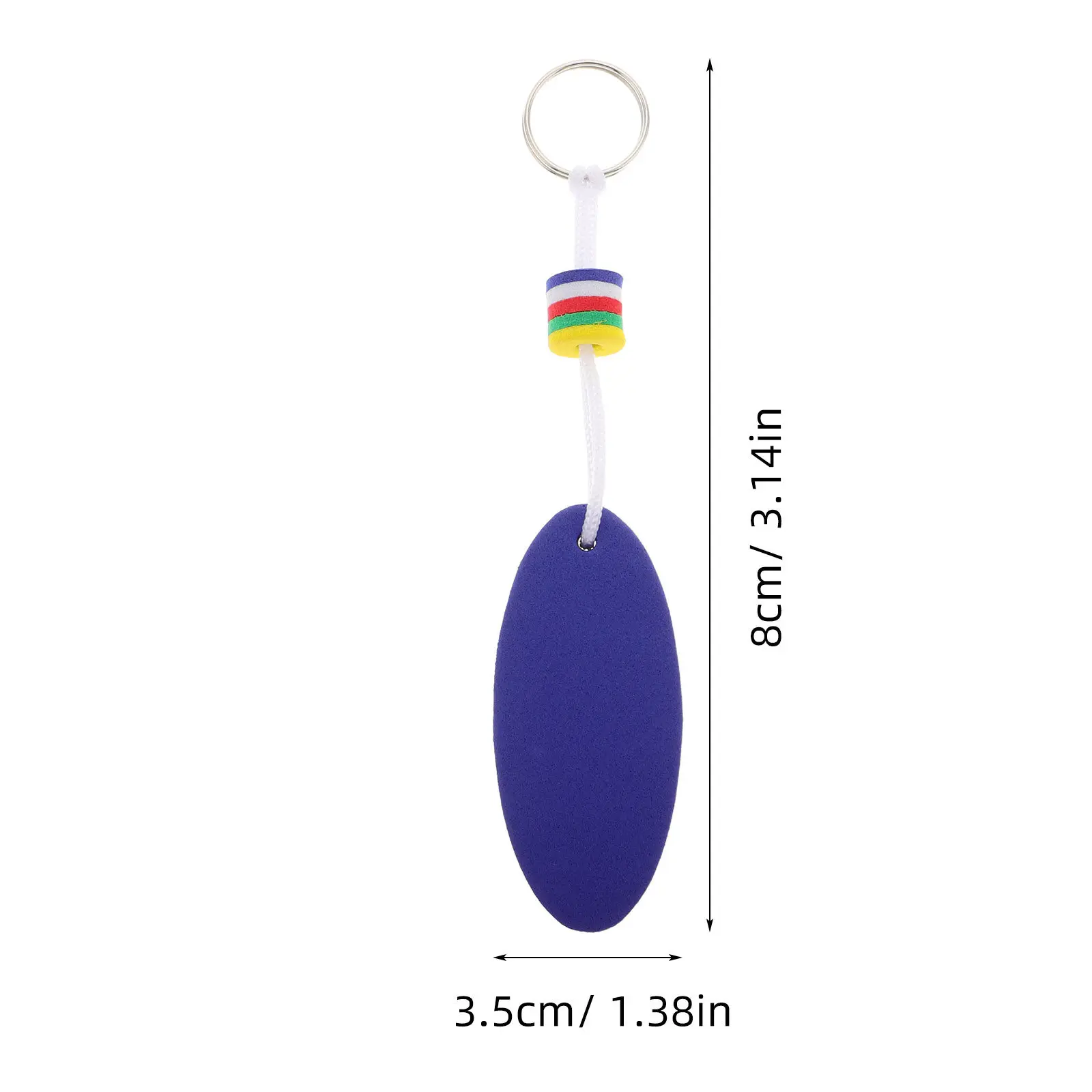6Pcs Floating Keychain Eva Foam Oval Surfboard Design Floating Key Ring for Boating Fishing Swimming Outdoor Key Rings