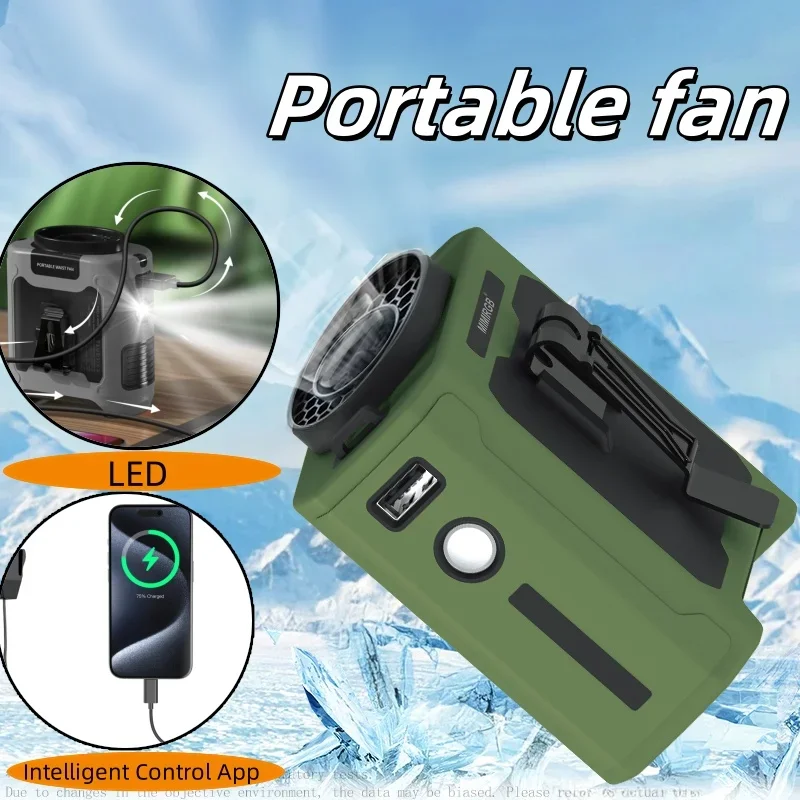 

Портативный поясной подвесной вентилятор на 10000 мАч, сильный охлаждающий ветер, уличный рабочий вентилятор для кемпинга, прожектор, путешествия, фермы, рыбалка