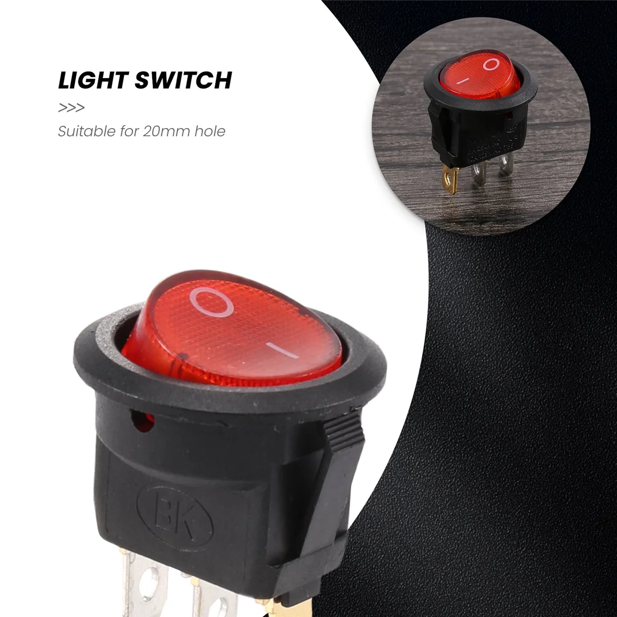 Кулисный переключатель Биполярный ON OFF Красный 3 контакта 220 В