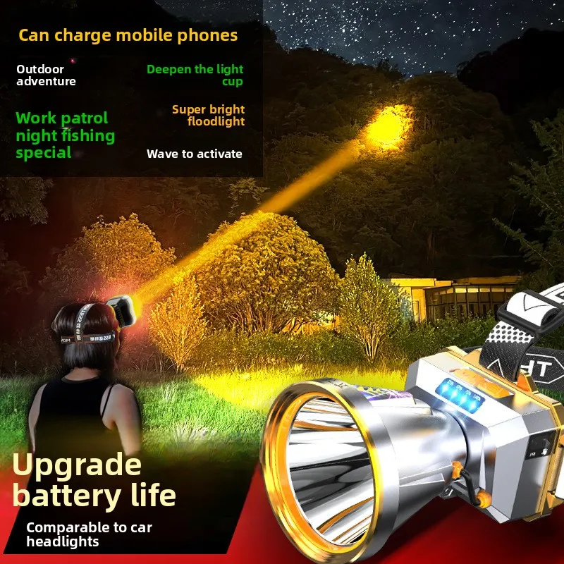 كشافات أمامية ذكية عالية السطوع للاستخدام الخارجي مع تصميم عدسة مركزة، تدعم الإخراج المثبت على الرأس، والإضاءة المحمولة