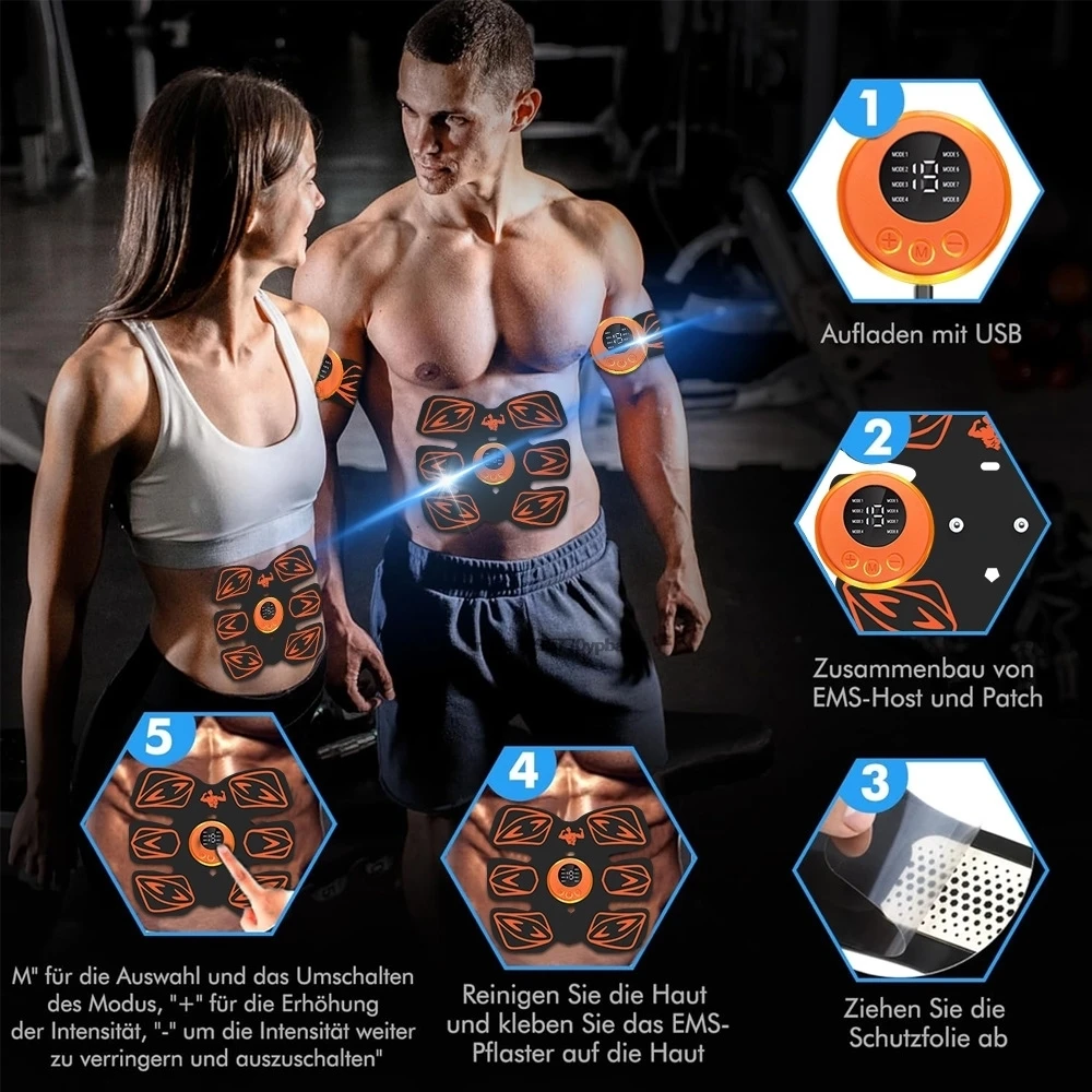 Electric Muscle Stimulator EMS Wireless Buttocks Hip Trainer Abdominal ABS Stimulator Fitness Body Slimming Massager