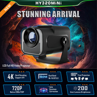 FGHGF HY320 Mini Upgrade Native 720P Android 11 Projector 300ANSI Wifi6 BT5.0 4K Cinema Outdoor Portable 180 ° Rotable Projector