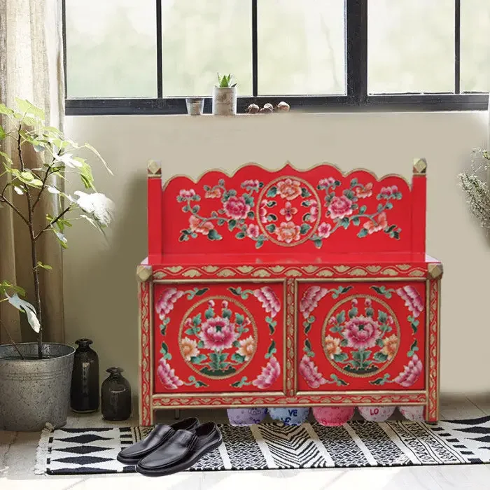 Household multi-functional simple shoe changing stool painted shoe rack can sit on the body storage cabinet