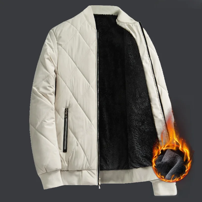 겨울용 면 재킷 남성 작업복 야구 칼라 플리스 그레이 신상품 2025 겨울옷 중년 아빠 면 코트 상의