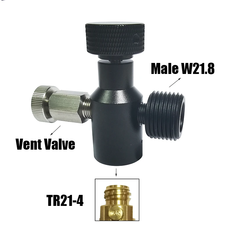 New Model Soda Water CO2 Cylinder Refill Adapter Connector Gas Regulator Tank Aquarium Homebrew Tr21-4 to W21.8-14