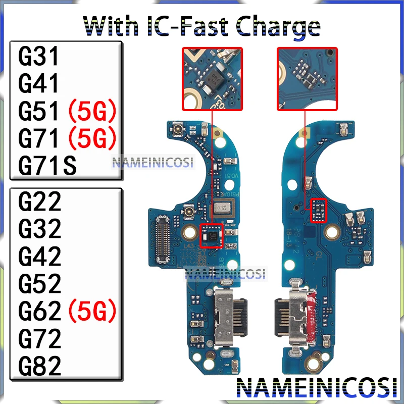 Usb Dock Charger Connector Ports for Motorola Moto G51 G71S G31 G41 G22 G32 G42 G52 G62 G72 G82 5G Charging Board Module Flex