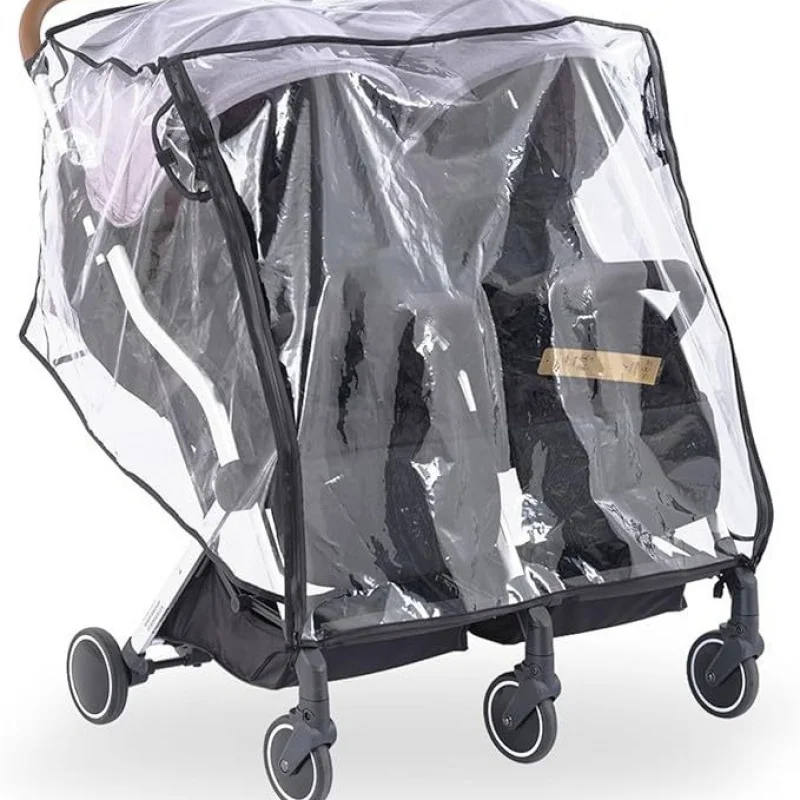 Twin Baby Stroller Rain Cover Windshield Double Front and Rear Stroller Universal Rainproof Cozy Stroller Raincoat